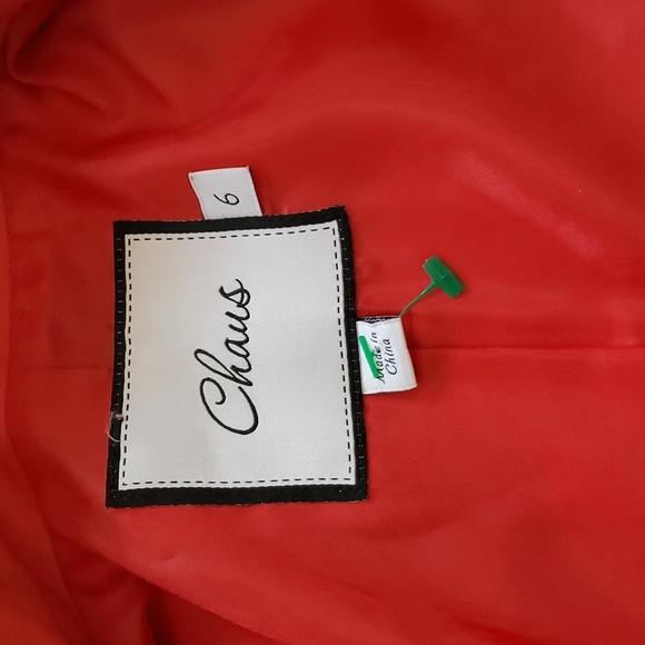 Chaus Red/gold hardware satin lined jacket - Picture 7 of 8